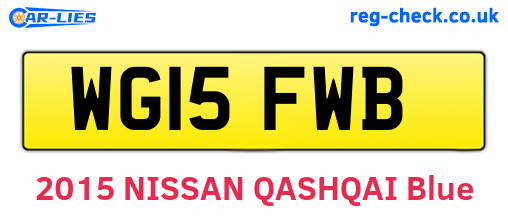 WG15FWB are the vehicle registration plates.