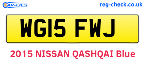 WG15FWJ are the vehicle registration plates.