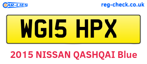WG15HPX are the vehicle registration plates.