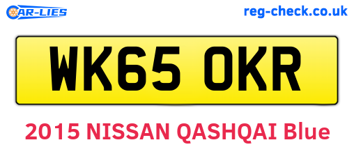 WK65OKR are the vehicle registration plates.