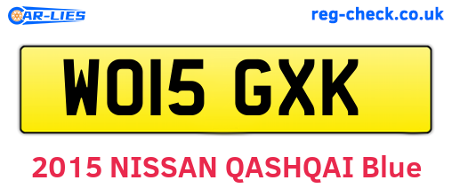 WO15GXK are the vehicle registration plates.