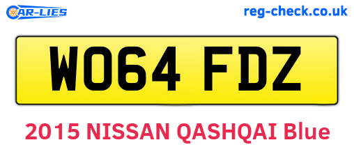 WO64FDZ are the vehicle registration plates.