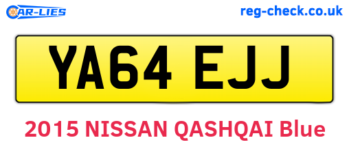 YA64EJJ are the vehicle registration plates.