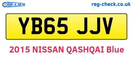 YB65JJV are the vehicle registration plates.