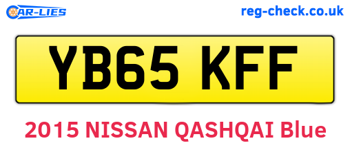 YB65KFF are the vehicle registration plates.
