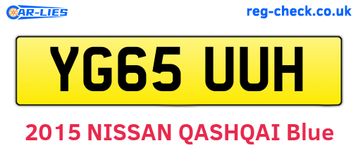 YG65UUH are the vehicle registration plates.