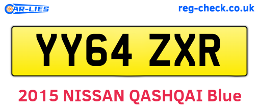 YY64ZXR are the vehicle registration plates.