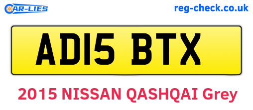 AD15BTX are the vehicle registration plates.