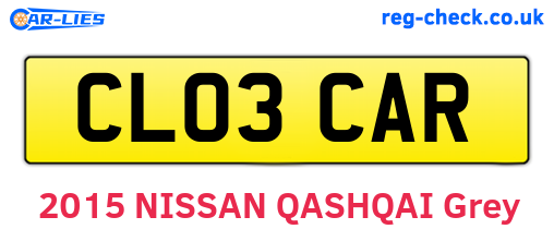 CL03CAR are the vehicle registration plates.