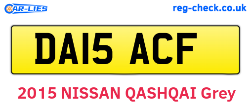 DA15ACF are the vehicle registration plates.