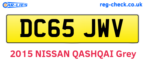 DC65JWV are the vehicle registration plates.