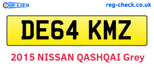 DE64KMZ are the vehicle registration plates.