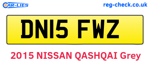 DN15FWZ are the vehicle registration plates.