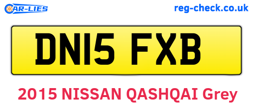 DN15FXB are the vehicle registration plates.