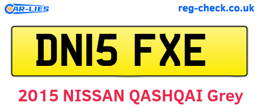 DN15FXE are the vehicle registration plates.