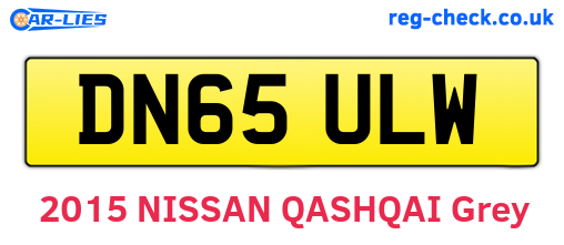 DN65ULW are the vehicle registration plates.