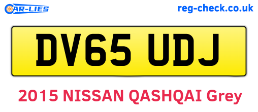 DV65UDJ are the vehicle registration plates.