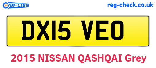 DX15VEO are the vehicle registration plates.