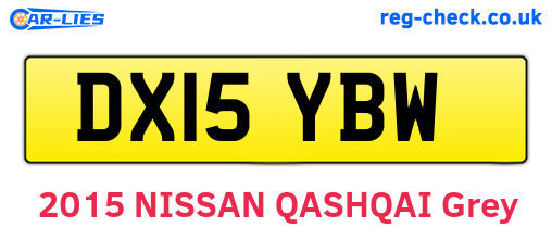 DX15YBW are the vehicle registration plates.