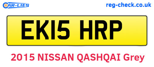 EK15HRP are the vehicle registration plates.