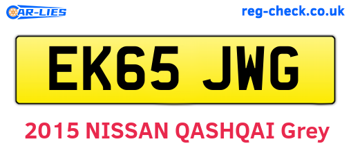 EK65JWG are the vehicle registration plates.