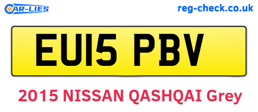 EU15PBV are the vehicle registration plates.