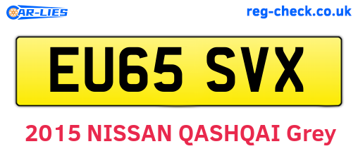 EU65SVX are the vehicle registration plates.
