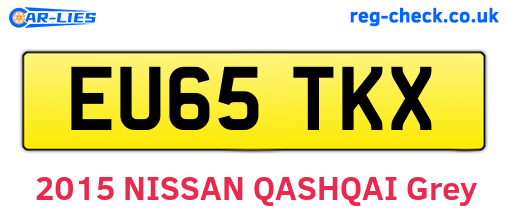 EU65TKX are the vehicle registration plates.