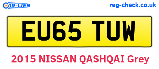 EU65TUW are the vehicle registration plates.