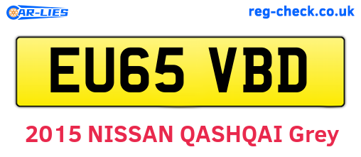 EU65VBD are the vehicle registration plates.