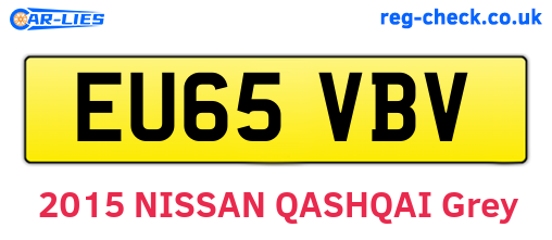 EU65VBV are the vehicle registration plates.