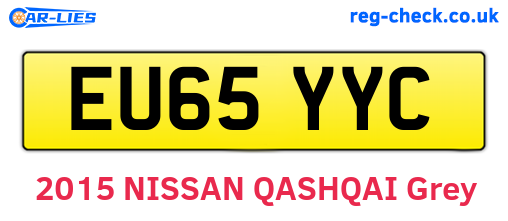 EU65YYC are the vehicle registration plates.