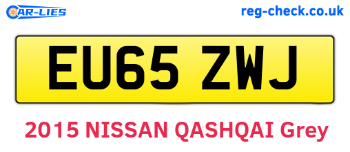 EU65ZWJ are the vehicle registration plates.