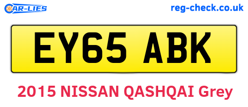 EY65ABK are the vehicle registration plates.