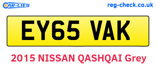 EY65VAK are the vehicle registration plates.