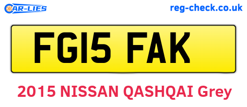 FG15FAK are the vehicle registration plates.