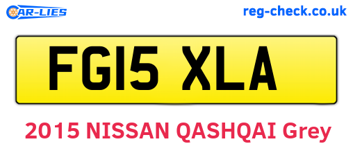 FG15XLA are the vehicle registration plates.