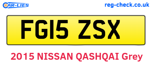 FG15ZSX are the vehicle registration plates.