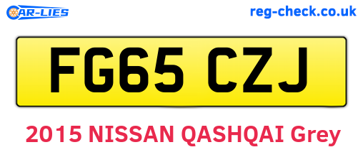 FG65CZJ are the vehicle registration plates.