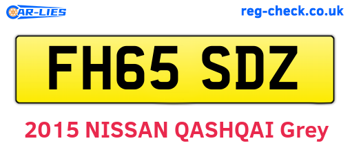 FH65SDZ are the vehicle registration plates.