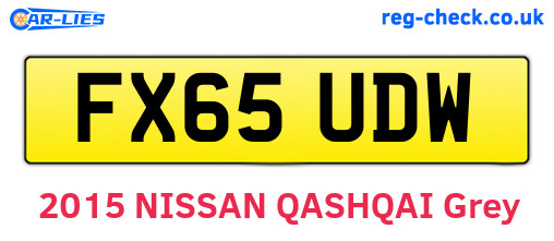 FX65UDW are the vehicle registration plates.