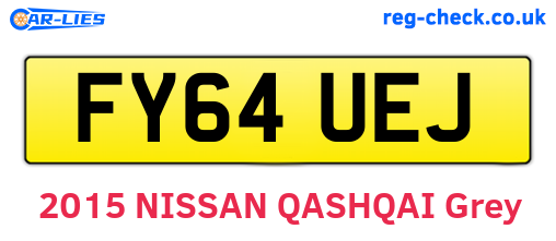 FY64UEJ are the vehicle registration plates.