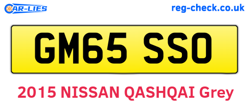 GM65SSO are the vehicle registration plates.
