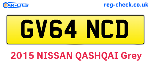 GV64NCD are the vehicle registration plates.