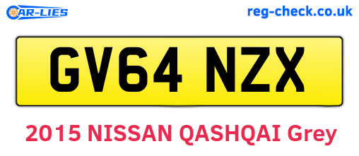 GV64NZX are the vehicle registration plates.