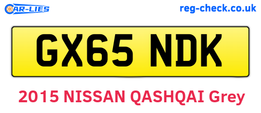 GX65NDK are the vehicle registration plates.