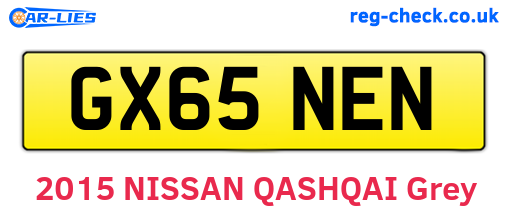 GX65NEN are the vehicle registration plates.