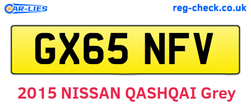 GX65NFV are the vehicle registration plates.
