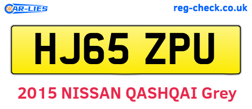 HJ65ZPU are the vehicle registration plates.