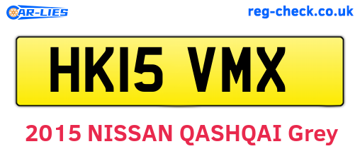 HK15VMX are the vehicle registration plates.